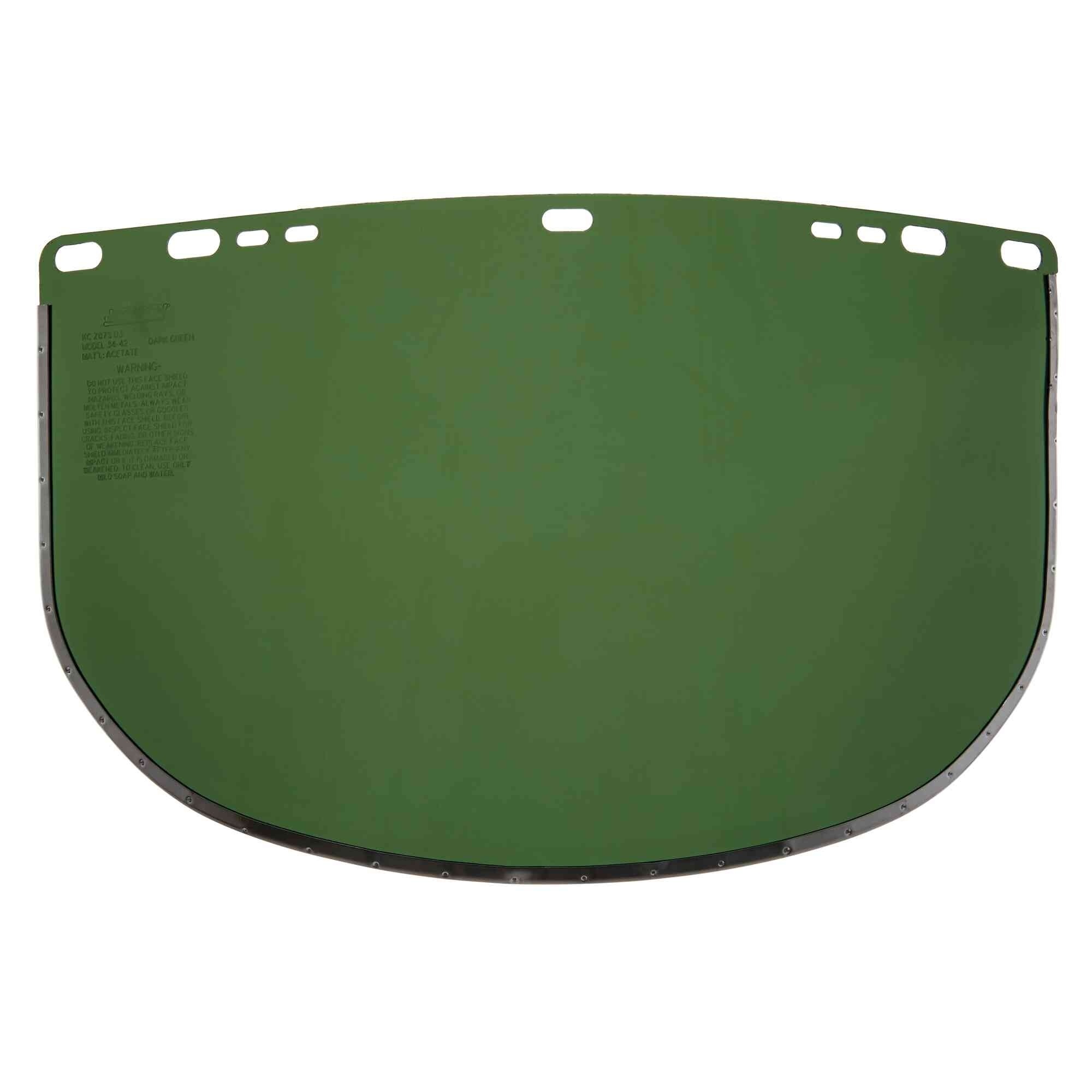 Jackson Safety® - Replacement Windows for F30 Acetate Face Shields - Dark Green - 9" x 15.5" X.040" - D Shaped - Bound - Model # 29090